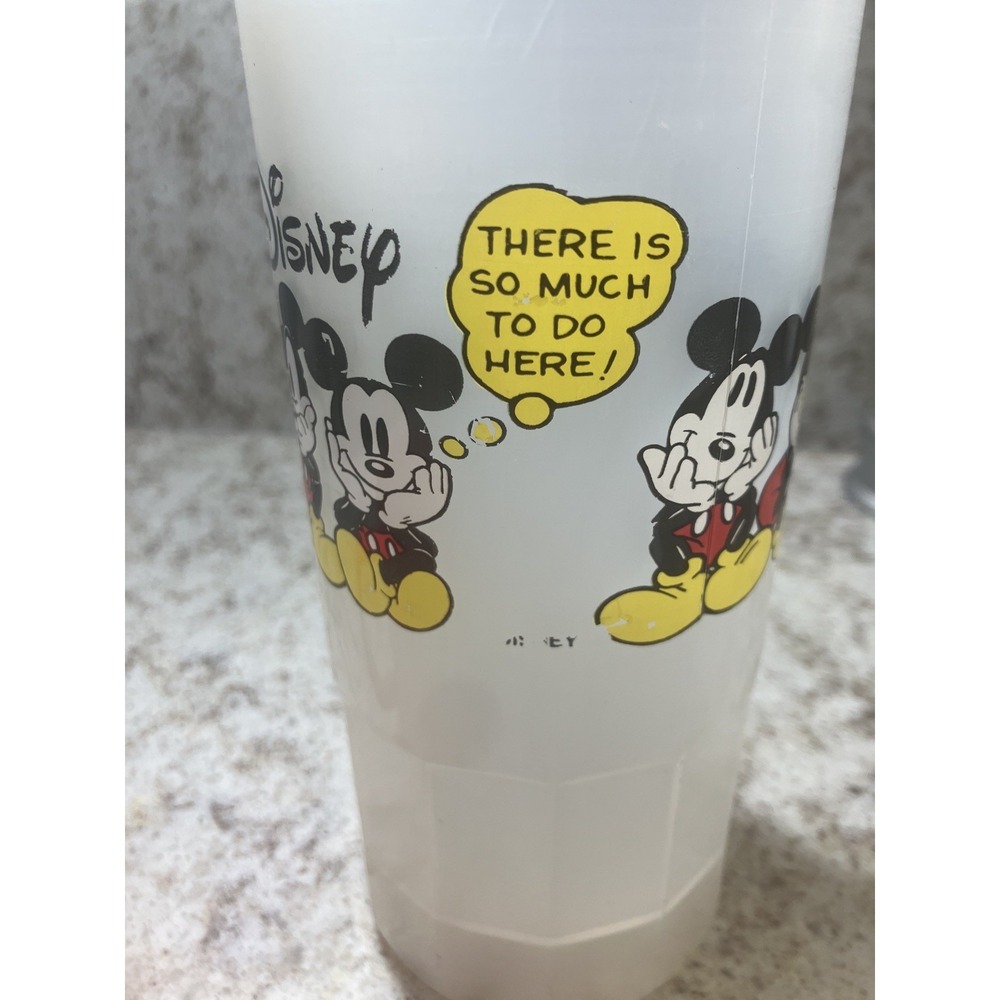 Vintage Disney Mickey Mouse Plastic Cups Set‎ 2 Red & Frosted with Graphics - Picture 5 of 6